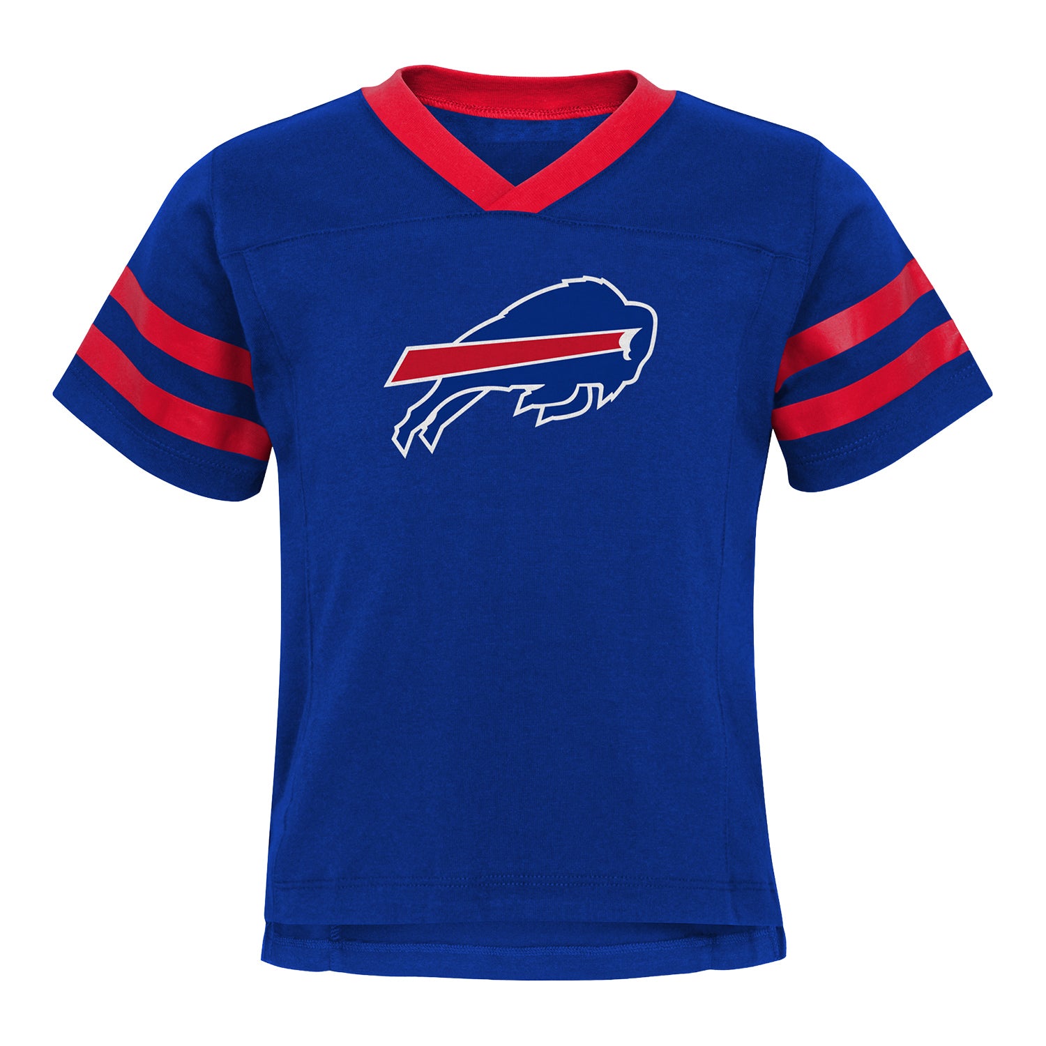 Buffalo Bills Juvenile Primary Logo Jersey Set In Blue & Red - Shirt Front View