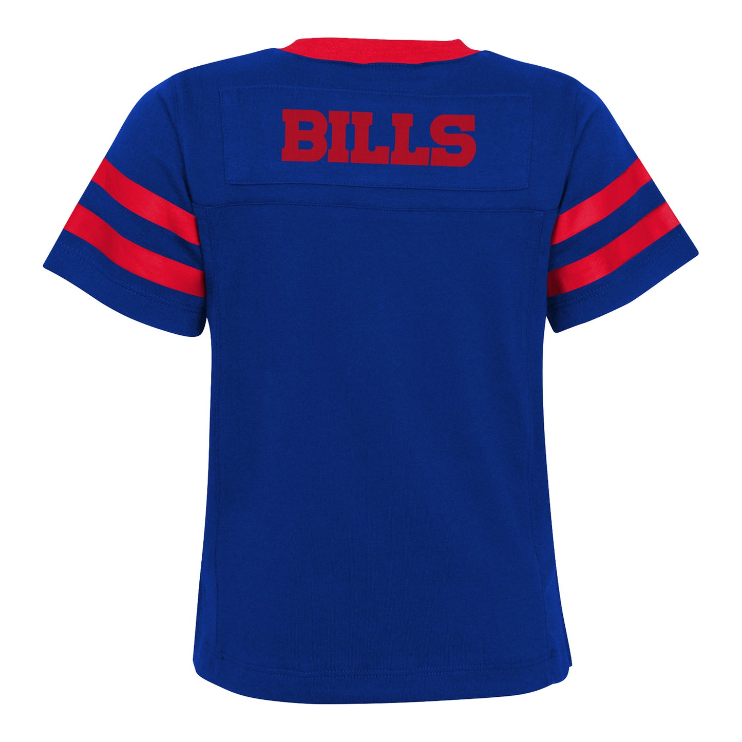 Buffalo Bills Juvenile Primary Logo Jersey Set In Blue & Red - Shirt Back View