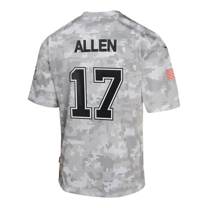 Youth Buffalo Bills 2024 Salute to Service Josh Allen Jersey In Grey - Back View