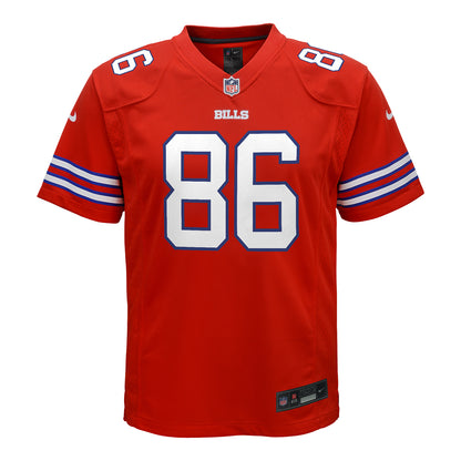 Youth Nike Alternate Dalton Kincaid Jersey In Red - Front View