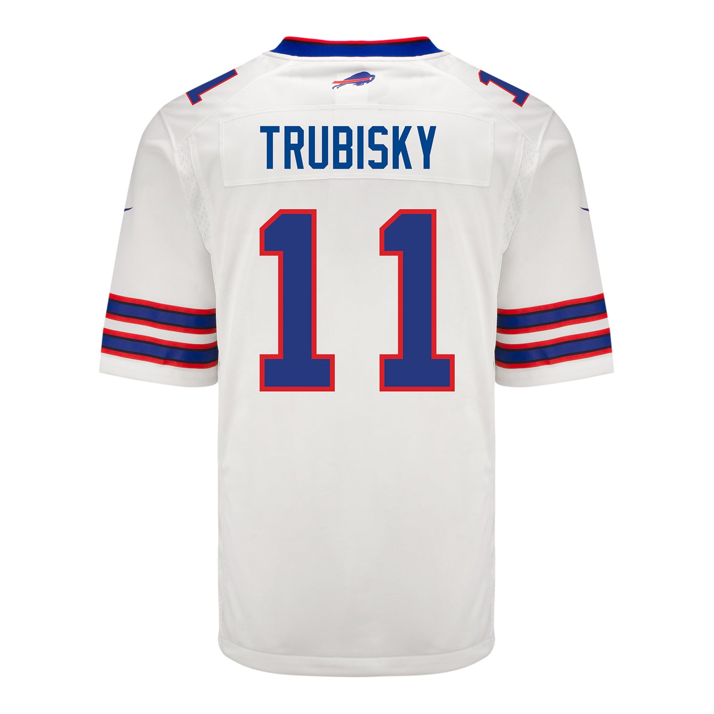 Nike Game Away Mitchell Trubisky Jersey In White - Back View