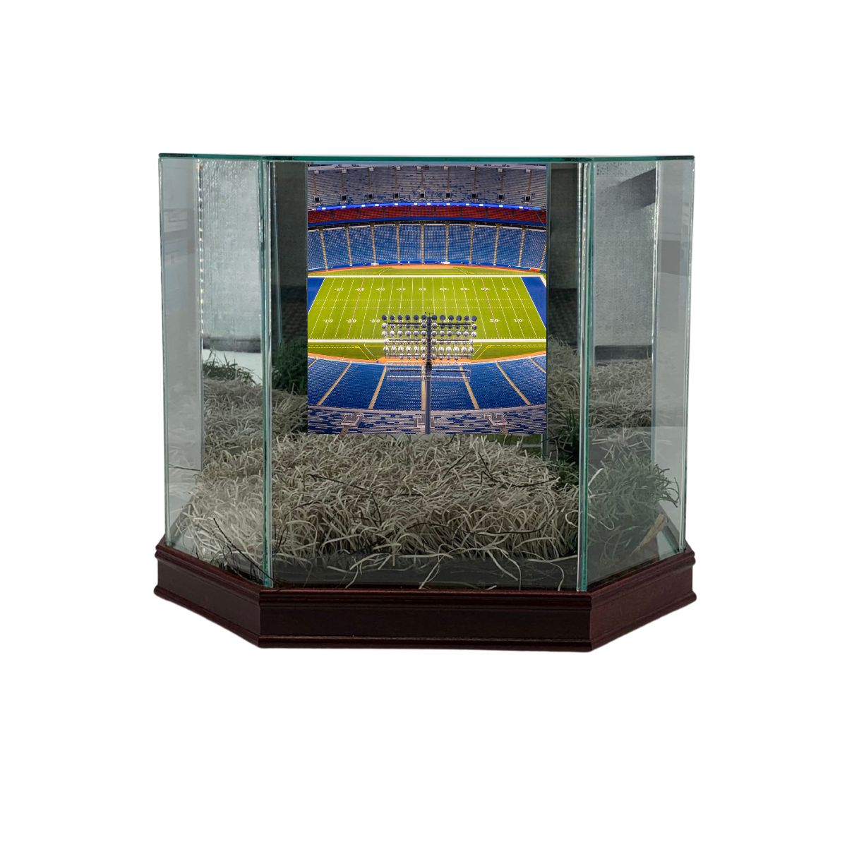 Buffalo Bills Highmark Stadium Season Ticket Member Authentic Turf Helmet Display Case (Pre-Order)