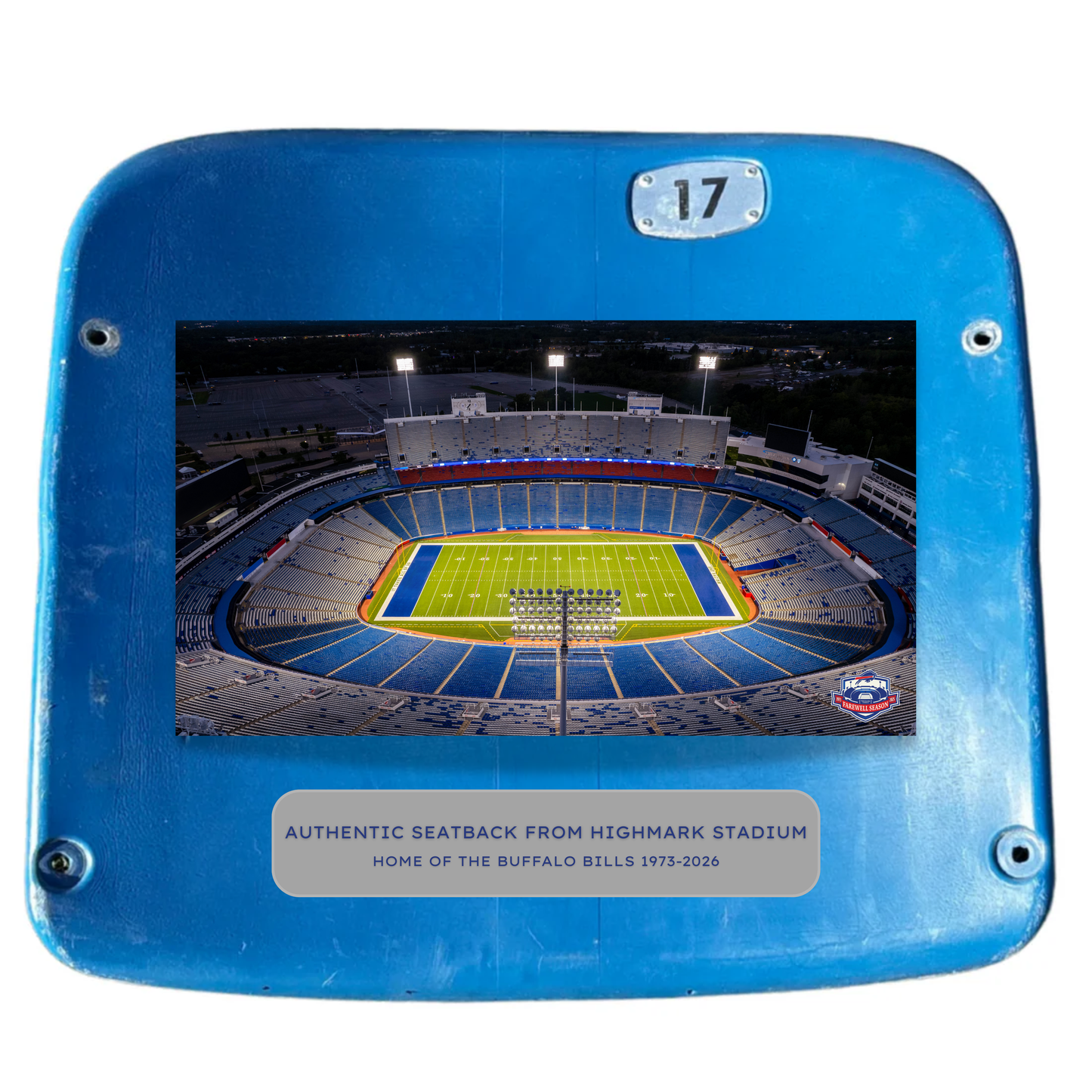 Buffalo Bills Highmark Stadium Authentic Seatback with Photo & Nameplate (Pre-Order)