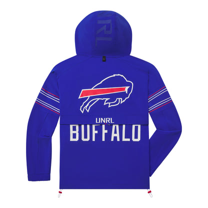 UNRL x Bills '24 Track Jacket In Blue - Back View