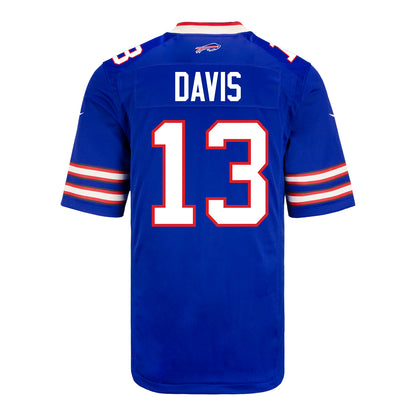 Nike Game Home Gabe Davis Jersey in Blue - Back View