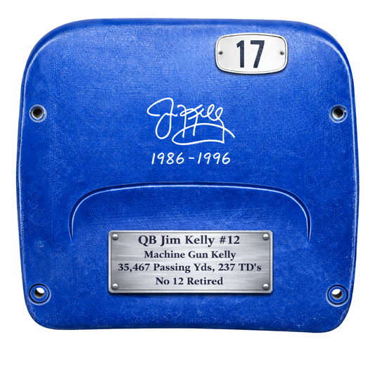 Jim Kelly Autographed Highmark Stadium Authentic Blue Seatback (Pre-Order)
