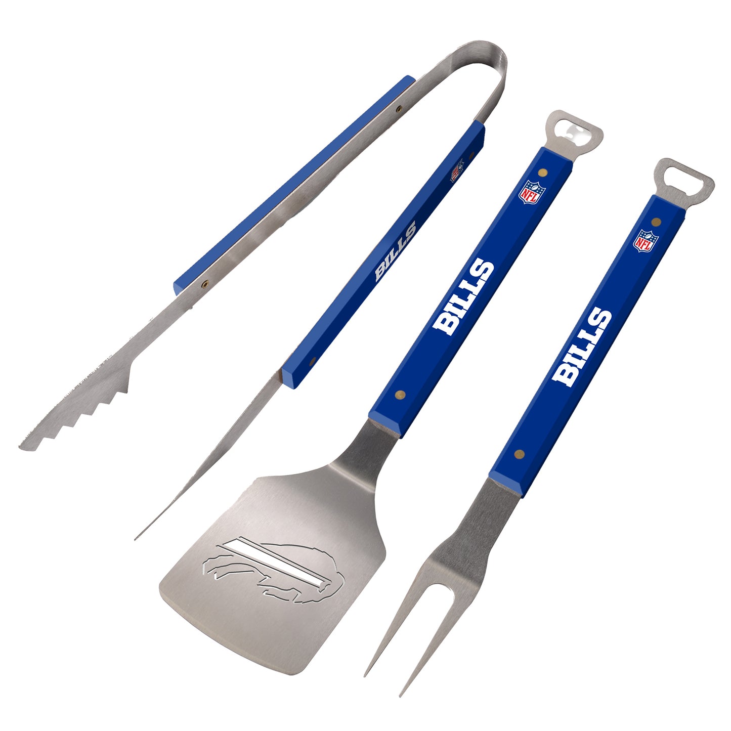 Buffalo Bills Team Spirit 3pc Classic BBQ Set In Blue - All Utensils