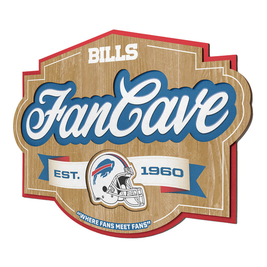 Buffalo Bills Fan Cave Sign - Front Left View