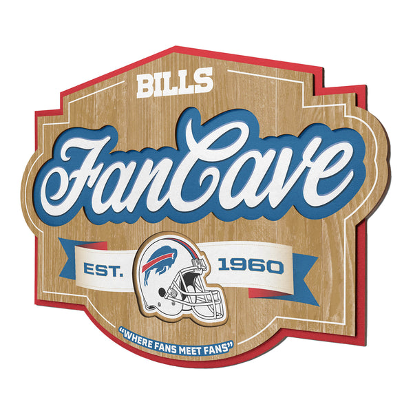 Buffalo Bills Fan Cave Sign - Front Left View