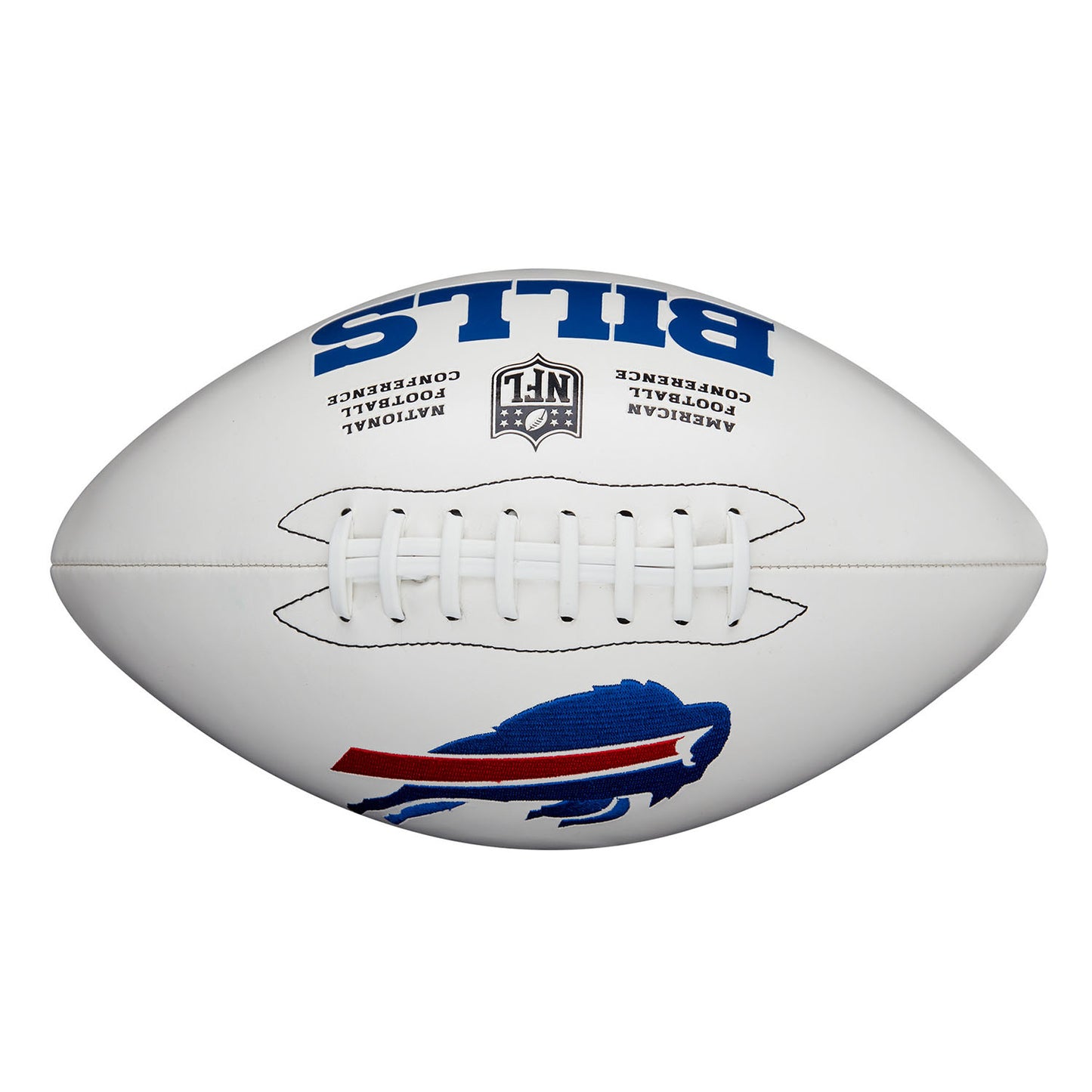 Wilson Bills Signature Football in White - Top View