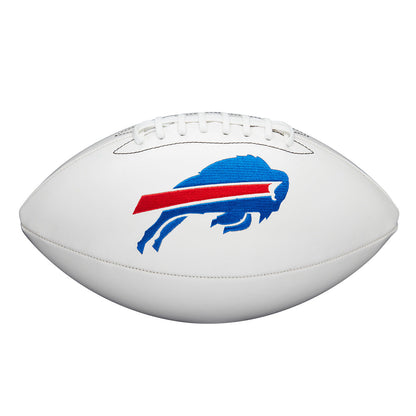 Wilson Bills Signature Football in White - Side View