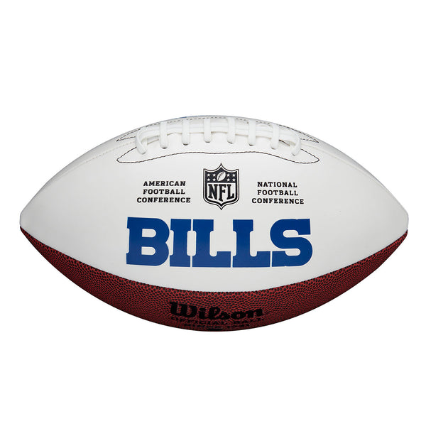 Wilson Bills Signature Football in White - Side View
