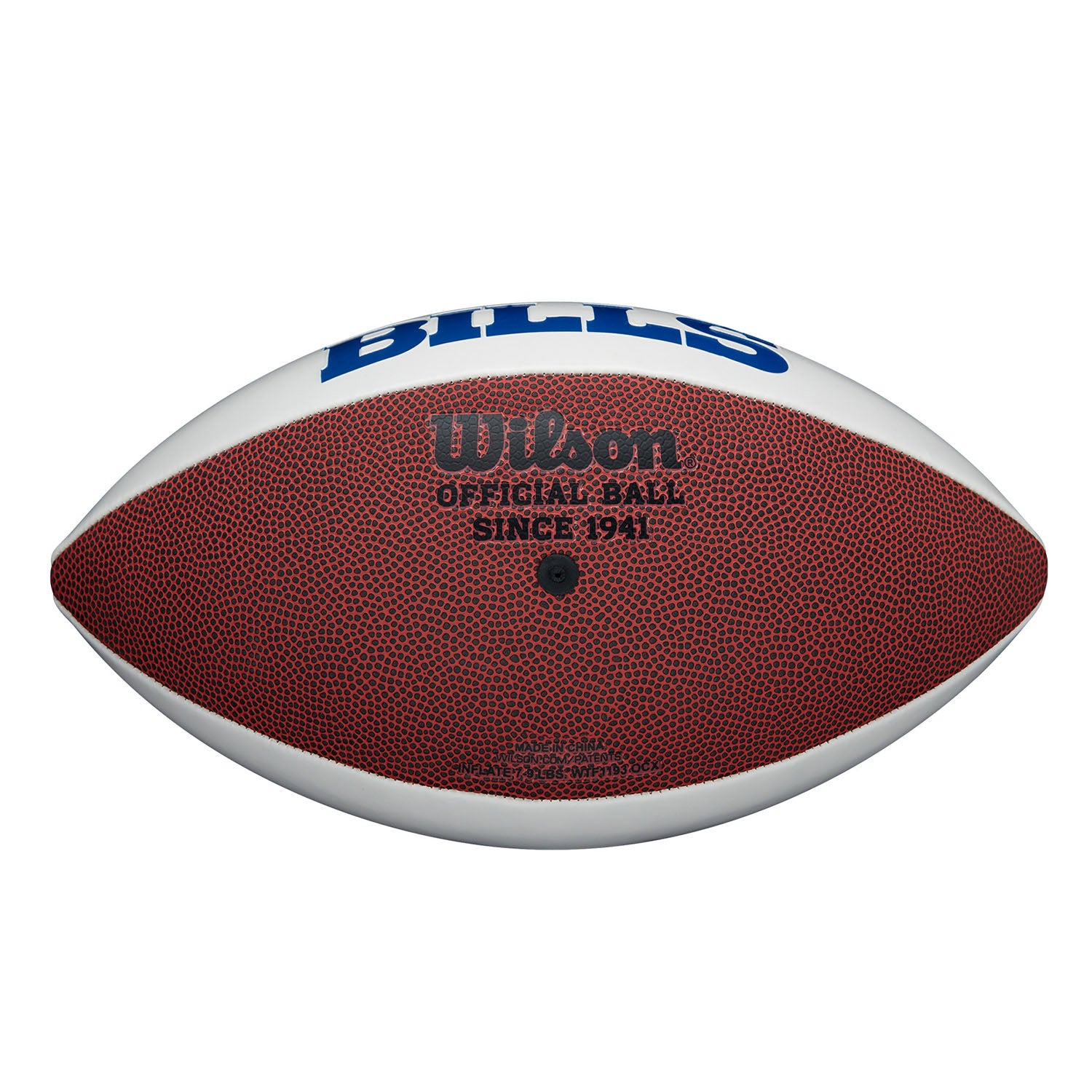 Wilson Bills Signature Football in White - Bottom View