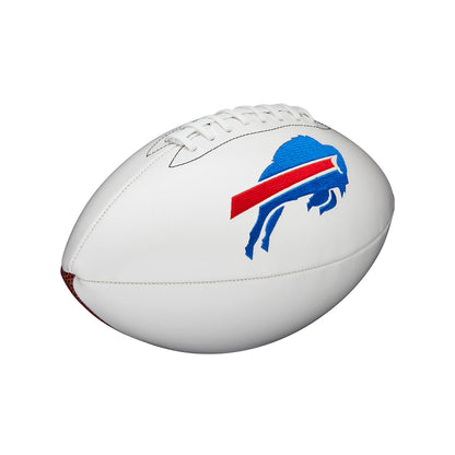 Wilson Bills Signature Football in White - Side View