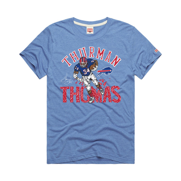 Homage Buffalo Bills Thurman Thomas T-Shirt In Blue - Front View