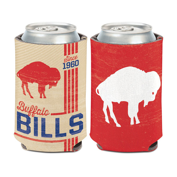 12 oz. Vintage Can Cooler in Red - Front and Back View