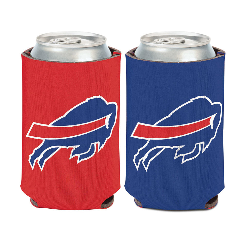 12 oz. Two Toned Can Cooler in Red and Blue - Front and Back View