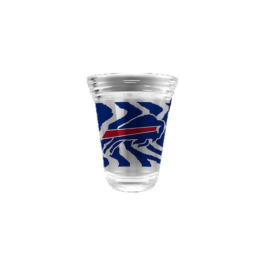 2 oz. Zebra Shot Glass in Blue - Front View