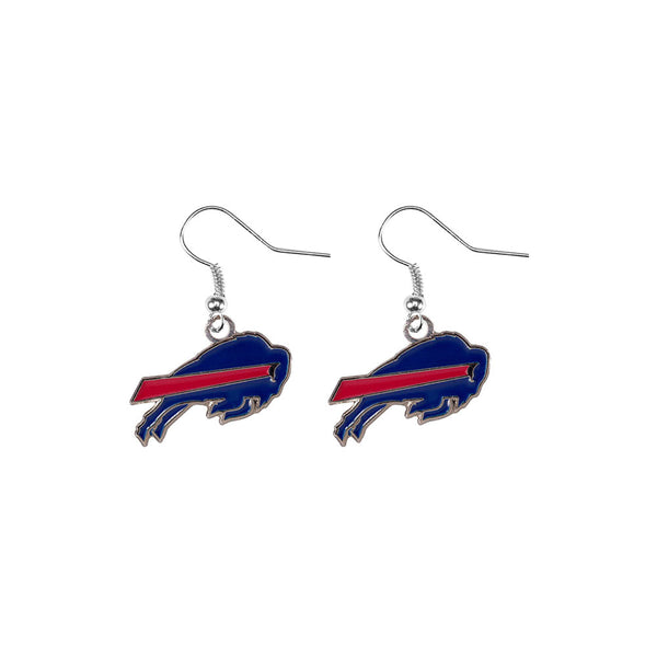 Bills Team Logo Dangle Earrings in Blue - Front View
