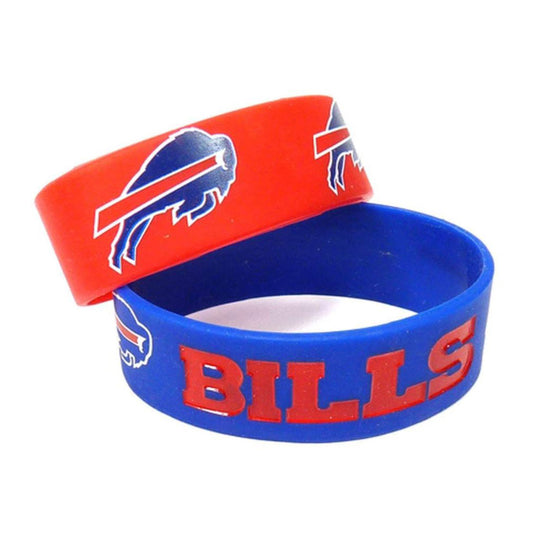 Bills 2 PK Team Logo Wristbands in Red and Blue