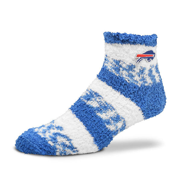 Ladies Bills Sleep Soft Socks in White and Blue - Left View
