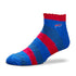Ladies For Bare Feet Bills Rainbow II Socks In Blue & Red - Left Side View