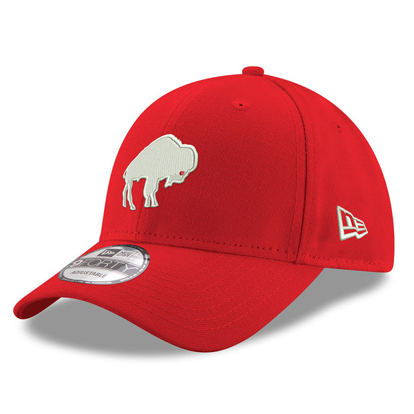 New Era Bills Ladies Classic Logo Hat in Red - Front Left View
