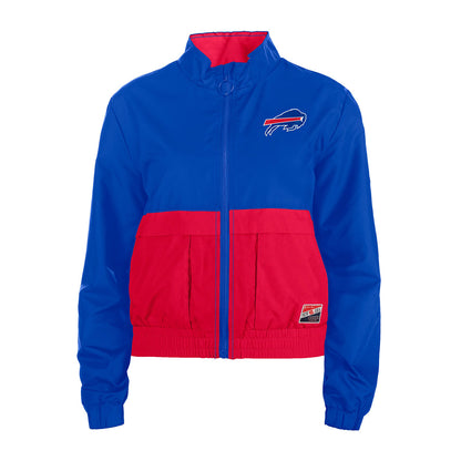 Ladies Bills New Era Wind Breaker In Blue & Red - Front View