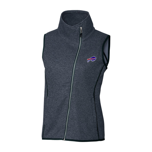 Ladies Mainsail Sweater-Knit Full Zip Vest in Dark Grey - Front View