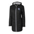 Ladies Cutter & Buck Rainier PrimaLoft Insulated Long Coat In Black - Front View