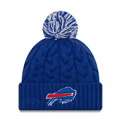 Bills Ladies New Era Cable Cuff Knit Hat in Blue - Front View