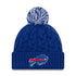 Bills Ladies New Era Cable Cuff Knit Hat in Blue - Front View
