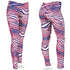 Ladies Zubaz Bills Zebra Print Leggings in Red, White and Blue - Front and Back View