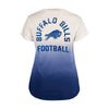 Ladies Bills New Era Dip Dye T-Shirt In Blue & White - Back View