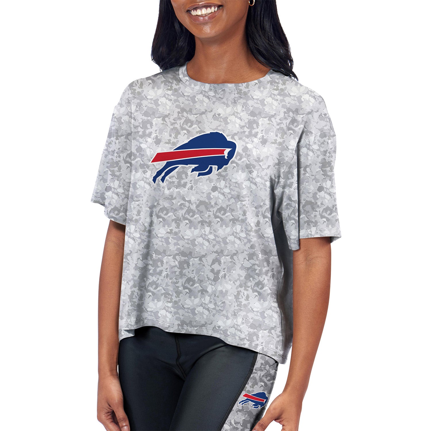 Ladies Buffalo Bills Wear by Erin Andrews Varsity Crewneck Sweatshirt