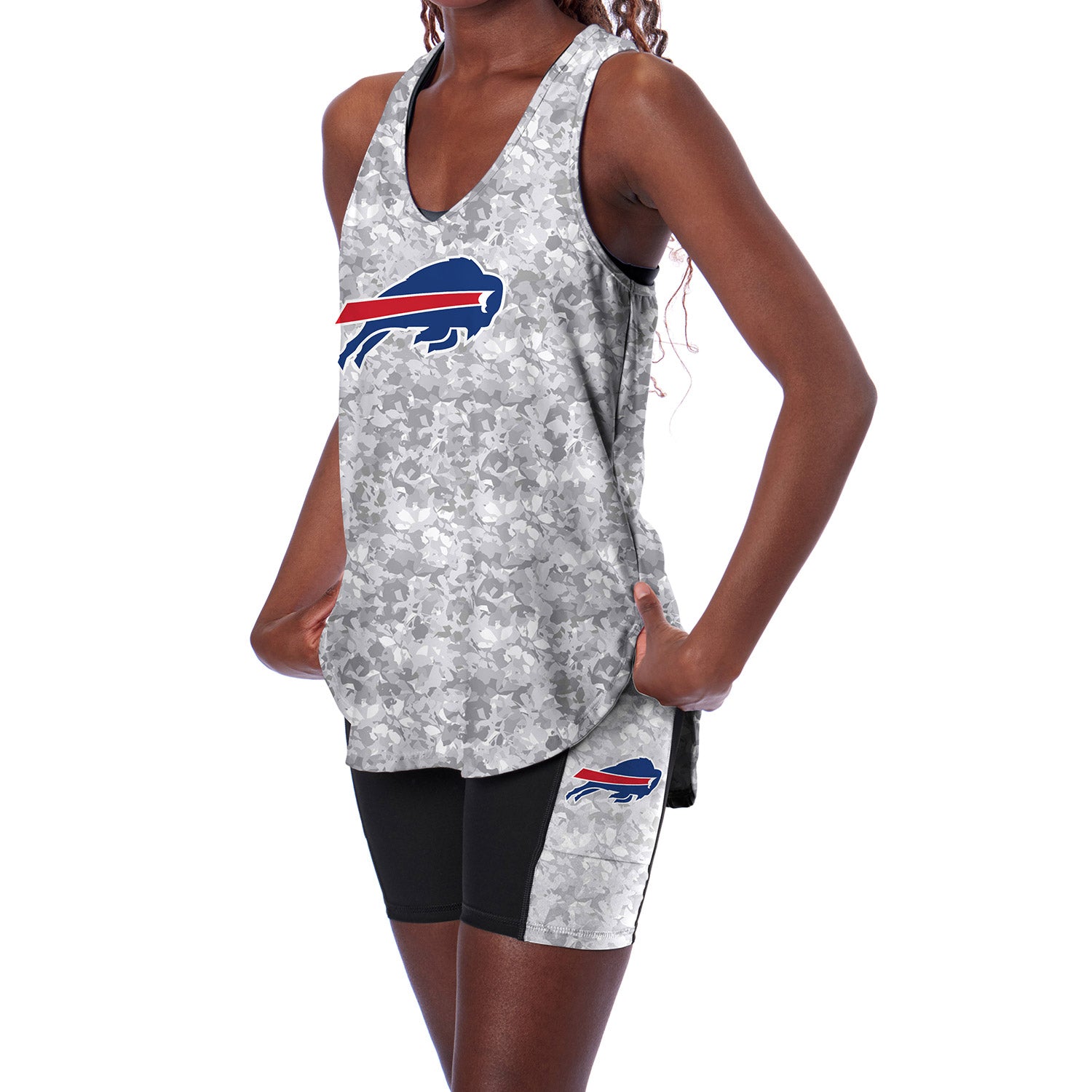 Profile Women's Buffalo Bills Heathered Gray Plus Size Team Racerback Tank  Top