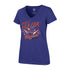 Ladies Bills '47 Brand Rival V-Neck T-Shirt In Blue & Red - Front View