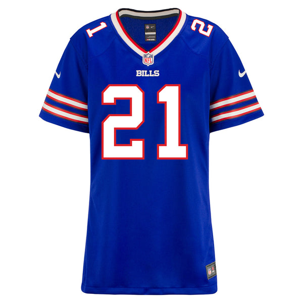 Ladies Nike Game Home Jordan Poyer Jersey in Blue - Front View