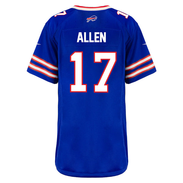 Ladies Nike Game Home Josh Allen Jersey in Blue - Back View