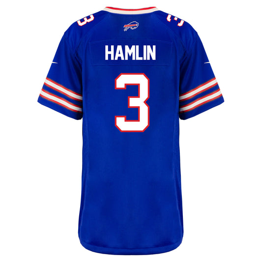 Ladies Nike Game Home Damar Hamlin Jersey In Blue - Back View