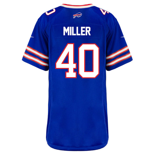 Ladies Nike Game Home Von Miller Jersey in Blue - Back View