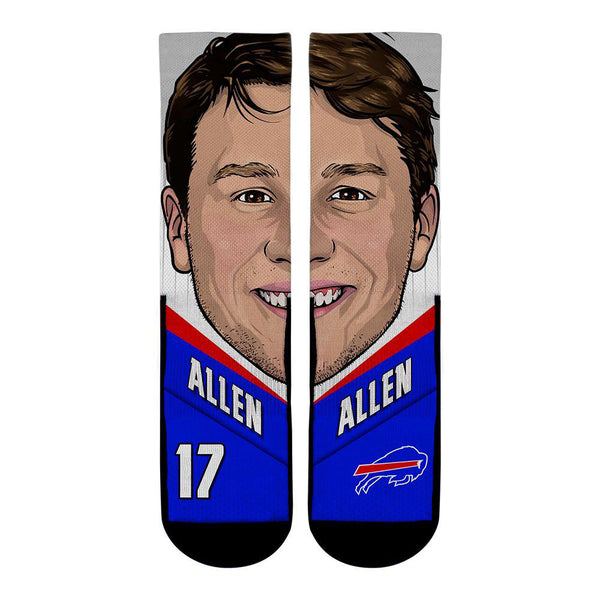 Bills Josh Allen Game Face Socks - Top View