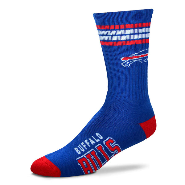 Bills 4 Stripe Deuce Socks in Blue - Left View