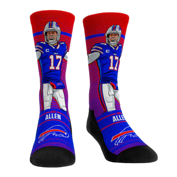 Rock 'Em Bills Josh Allen Big Shot Socks In Blue & Red