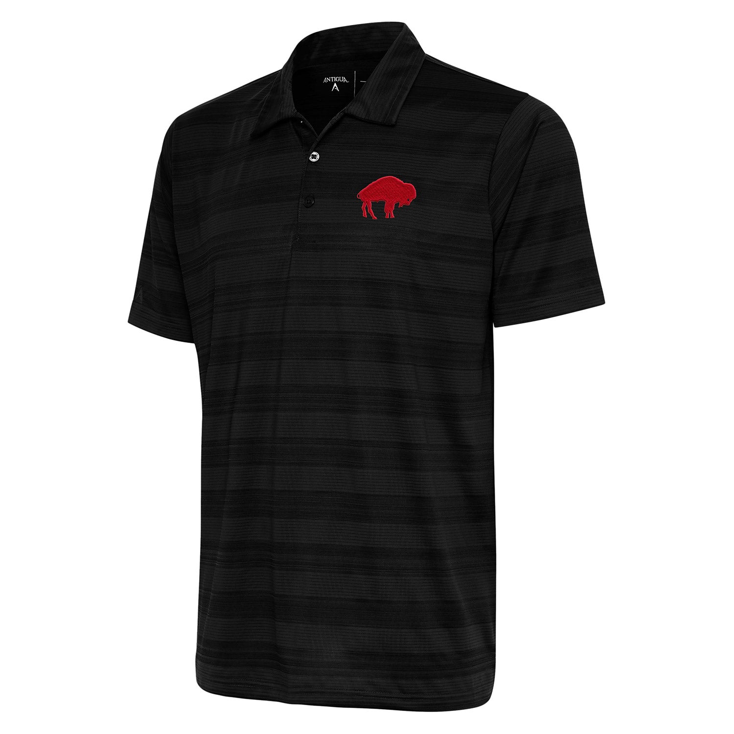 Antigua Buffalo Bills Compass Polo In Black - Front View