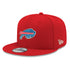 New Era Bills 9FIFTY Primary Logo Snapback Hat in Red - Front Left View