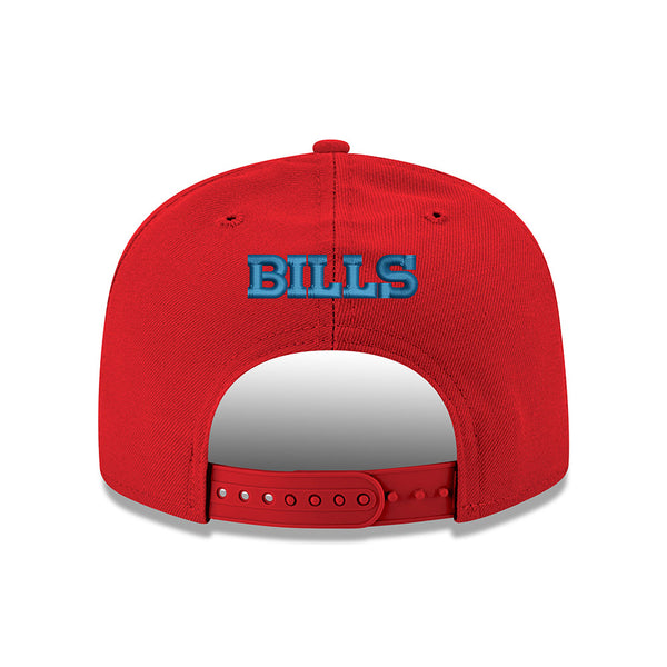 New Era Bills 9FIFTY Primary Logo Snapback Hat in Red - Back View