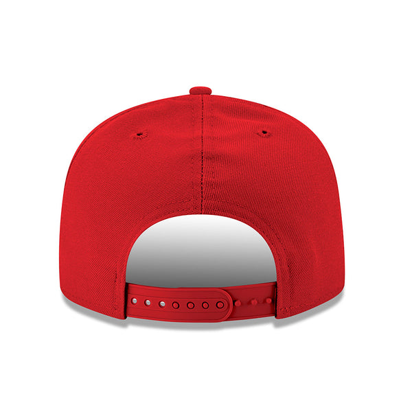 New Era Bills 9FIFTY Retro Helmet Snapback Hat in Red - Back View