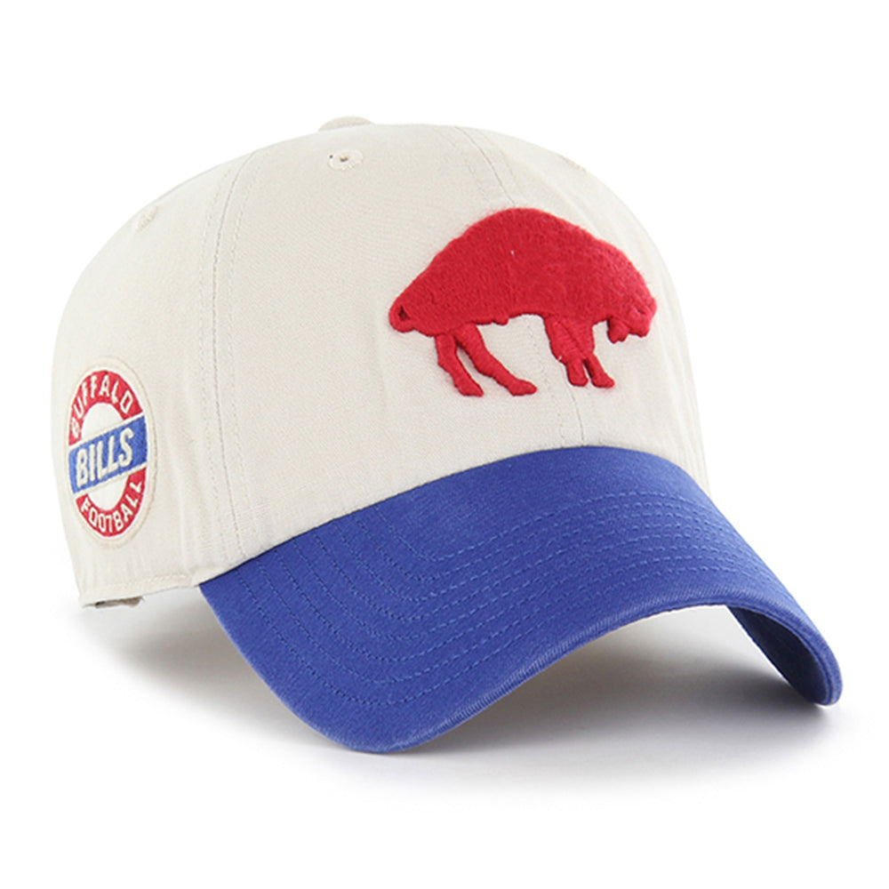 47 Men's Cream/Royal Buffalo Bills Sidestep Clean Up Adjustable Hat
