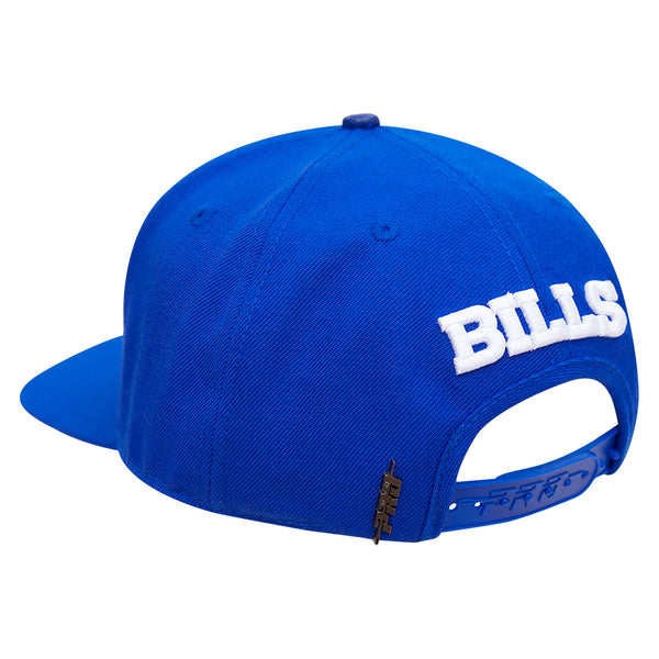 Pro Standard Bills Wordmark Script Snapback Hat in Blue - Back Left View